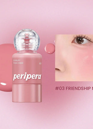 PERIPERA SYRUPY TOK CHEEK, Textura Líquida Hidratante, Ligera y No Pegajosa, Acabado Natural que se Fusiona con la Piel, K-Beauty, Maquillaje Coreano