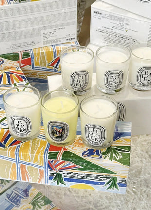 Vela de aromaterapia, velas aromáticas de plantas naturales, fragancia francesa, regalo aromático de compañero de aire duradero fresco y elegante