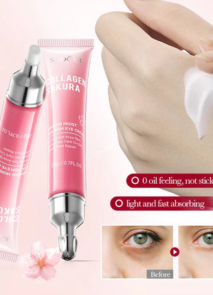 SADOER Sakura crema de ojos Anti ojeras eliminación de ojos bolsas reafirmantes cremas hidratantes para ojos belleza ojos cuidado de la piel