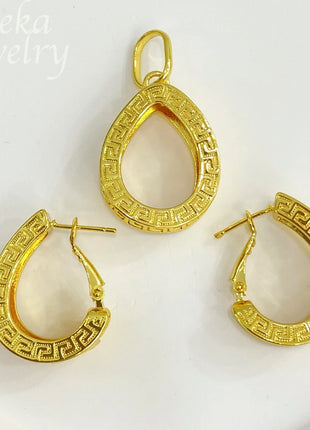 Conjuntos de joyería dorada de Dubái para mujer, collar nupcial italiano de lujo, pendientes colgantes, accesorios para fiesta de boda, regalos para mujer