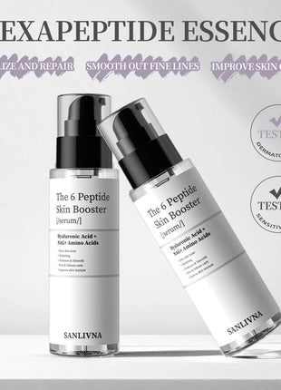 Suero de colágeno para la piel de 6 péptidos, suero facial hidratante de niacinamida y ácido hialurónico para todo tipo de piel, cuidado de la piel