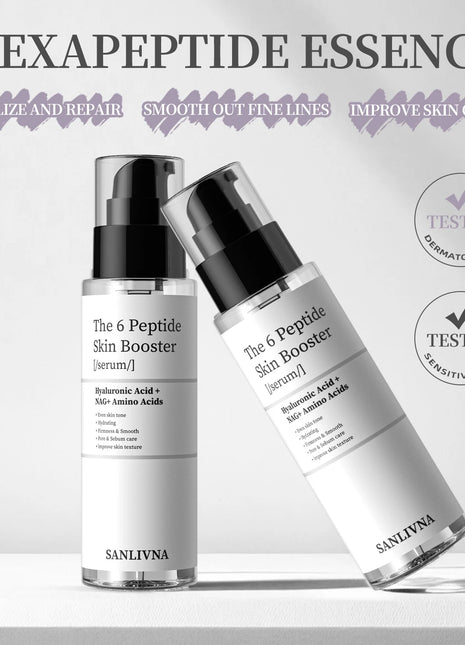 Suero de colágeno para la piel de 6 péptidos, suero facial hidratante de niacinamida y ácido hialurónico para todo tipo de piel, cuidado de la piel