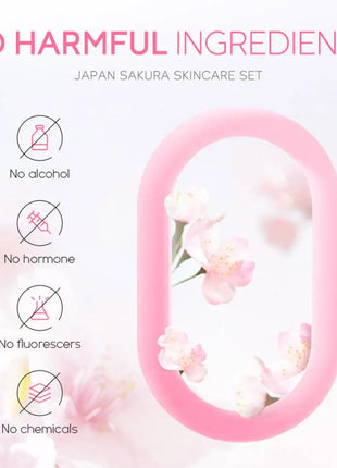 Sakura-Kit de 3 piezas para mujer, crema facial, esencia para ojos, suero para el cuidado de la piel, caja de regalo