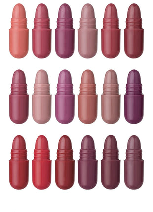 MAGIC CASA Juego de lápiz labial cápsula de 18 colores: mini mate, duradero, resistente al agua, sin transferencia, acabado mate suave