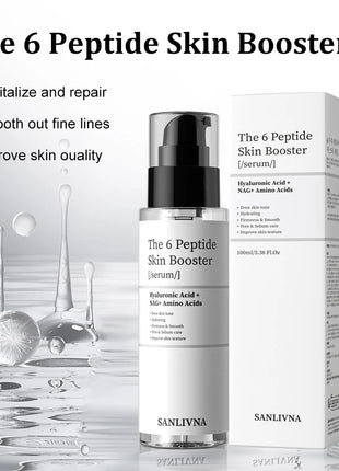 Suero de colágeno para la piel de 6 péptidos, suero facial hidratante de niacinamida y ácido hialurónico para todo tipo de piel, cuidado de la piel