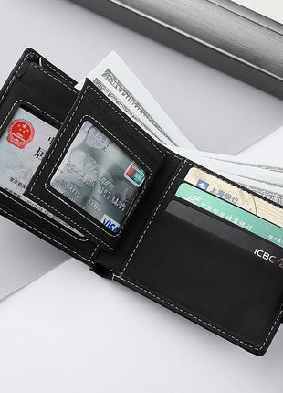 Cartera para hombre, cartera corta para hombre, moda juvenil, personalidad, cuero Pu, tarjetero, tarjetero, cartera plegable