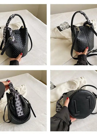 Bolso tipo cubo tejido a mano para mujer, Mini bolso tipo cubo con cadena, bandolera para mujer, bolso Hobo de verano