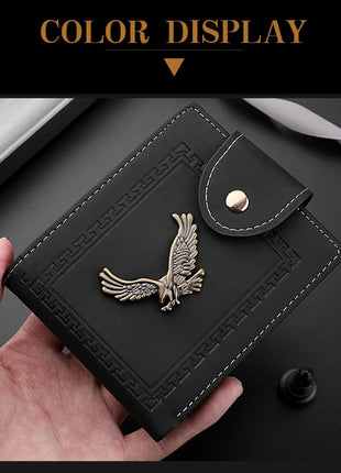 Cartera para hombre, cartera corta para hombre, moda juvenil, personalidad, cuero Pu, tarjetero, tarjetero, cartera plegable