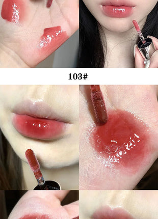 Brillo de labios para biberones Cappuvini: acabado de espejo hidratante, brillo de labios efecto vidrio para labios similares a la gelatina,