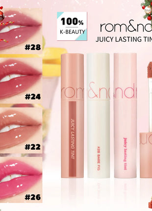 Rom&nd JUICY LASTING TINT-8 tonos, hidratante no pegajoso, acabado brillante de larga duración, regalo, inicio fresco, K-Beauty, maquillaje coreano