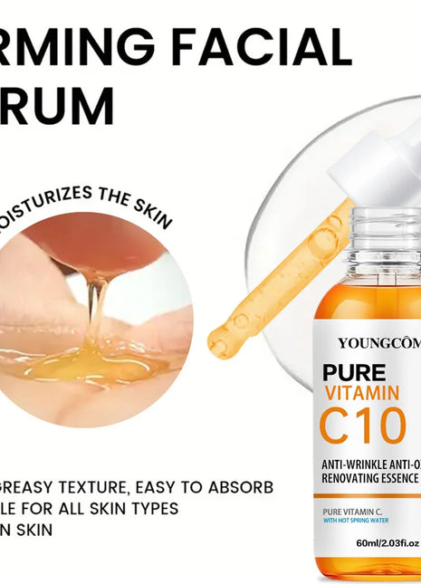 Esencia Facial de vitamina C, ácido hialurónico, suero iluminador de piel oscura, se desvanece, líneas finas, reparación hidratante, suero opaco, cuidado de la piel Facial