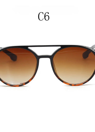 2024 gafas de sol clásicas de estilo Steampunk para hombres y mujeres, gafas de sol redondas Retro de diseñador de marca, gafas para pescar al aire libre UV400