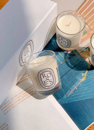 Vela de aromaterapia, velas aromáticas de plantas naturales, fragancia francesa, regalo aromático de compañero de aire duradero fresco y elegante