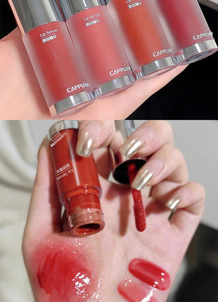 Brillo de labios para biberones Cappuvini: acabado de espejo hidratante, brillo de labios efecto vidrio para labios similares a la gelatina,