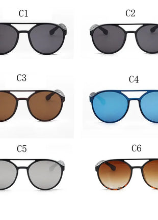 2024 gafas de sol clásicas de estilo Steampunk para hombres y mujeres, gafas de sol redondas Retro de diseñador de marca, gafas para pescar al aire libre UV400