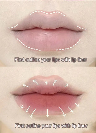 Delineador de labios desnudo con pincel de labios Cappuvini Maquillaje de labios de estilo coreano Lápiz labial mate de terciopelo de larga duración