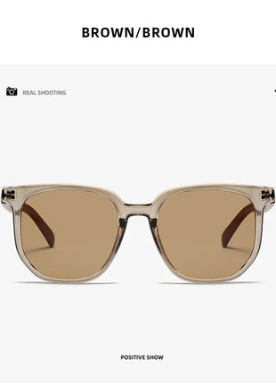 Gafas de sol clásicas de grano de madera para hombre y mujer, lentes de sol cuadradas de gran tamaño Retro, moda masculina y femenina, gafas de sol para conducir para vacaciones de verano