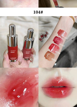 Brillo de labios para biberones Cappuvini: acabado de espejo hidratante, brillo de labios efecto vidrio para labios similares a la gelatina,