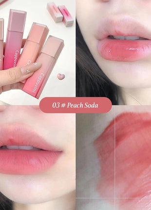 Cappuvini Nude Water Mist Lip Glaze Matte Velvet White Lip Gloss Lápiz labial de larga duración