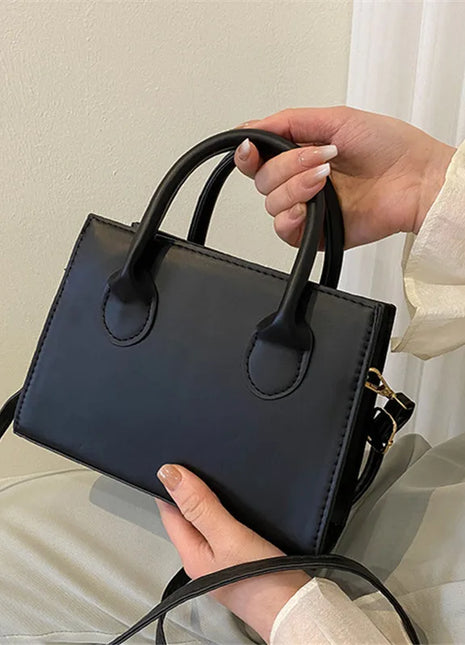 Elegante bolso negro con asas dobles, bolso cruzado elegante, bolso pequeño retro y elegante para mujeres y niñas, uso diario, trabajo, fiesta