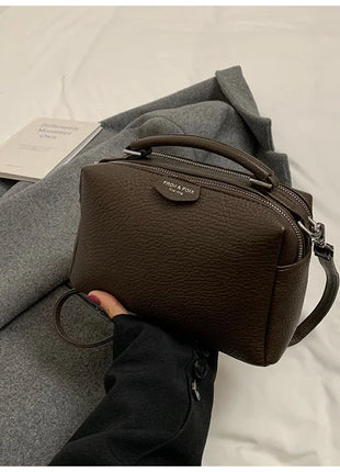 Nuevos bolsos cruzados de moda, bolso de cuero PU para mujer, bolso de mano Simple de alta calidad, bolso Boston Vintage, bolsos de hombro para mujer