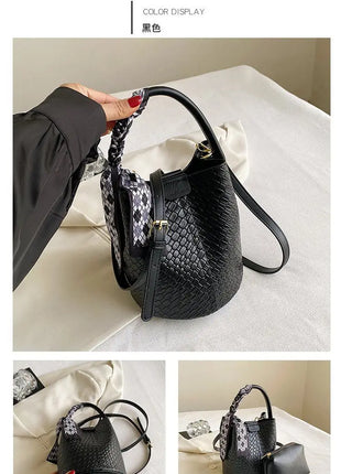 Bolso tipo cubo tejido a mano para mujer, Mini bolso tipo cubo con cadena, bandolera para mujer, bolso Hobo de verano