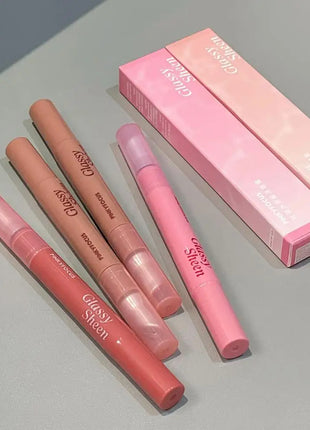 Brillo labial con vitamina E, suero labial hidratante y voluminizador, brillo labial con color, bálsamo labial humectante para labios brillantes, translúcidos y suaves.