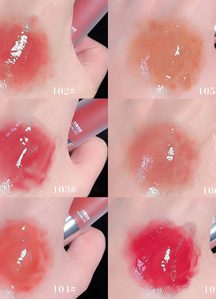 Brillo de labios para biberones Cappuvini: acabado de espejo hidratante, brillo de labios efecto vidrio para labios similares a la gelatina,