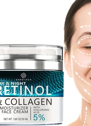 Crema hidratante facial con Retinol, crema hidratante antienvejecimiento para día y noche