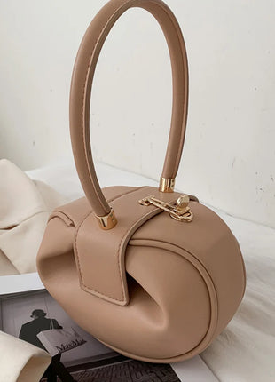 Bolso de mano con bola redonda para mujer, bolso de bolos de diseñador de marca, Mini bolsos de hombro de cuero PU, bolso de lujo para mujer, bolso para axila a la moda