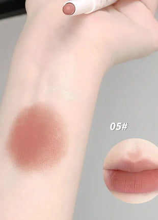 Pintalabios perlado mate de terciopelo, delineador de labios de doble punta, labios completos, delineador de labios desnudo, encantador, dulce, perrito