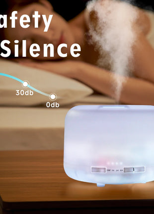 Difusor de aceites esenciales de 500ml, difusor silencioso de niebla aromática, difusor de aroma, humidificador de aire ultrasónico con Control remoto de grano de madera