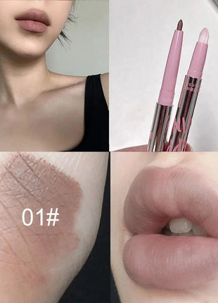 Delineador de labios desnudo con pincel de labios Cappuvini Maquillaje de labios de estilo coreano Lápiz labial mate de terciopelo de larga duración