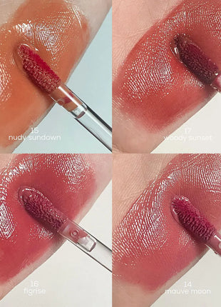 Rom&nd Brillo y tinte de agua brillante, textura brillante, ligero, no pegajoso, luminosidad transparente cristalina, K-Beauty, maquillaje coreano