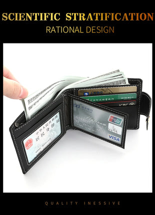 Cartera para hombre, cartera corta para hombre, moda juvenil, personalidad, cuero Pu, tarjetero, tarjetero, cartera plegable