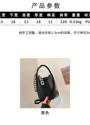 Bolso tipo cubo tejido a mano para mujer, Mini bolso tipo cubo con cadena, bandolera para mujer, bolso Hobo de verano