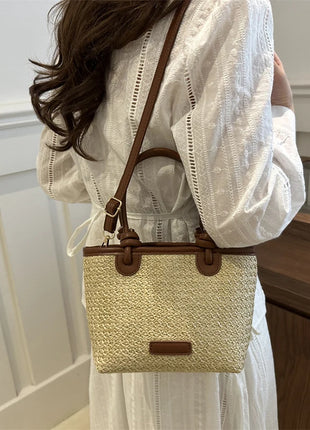 Nuevos bolsos cruzados tejidos de paja para mujer, bolsos de hombro tipo Bombonera para vacaciones de verano, bolsos de playa para verano