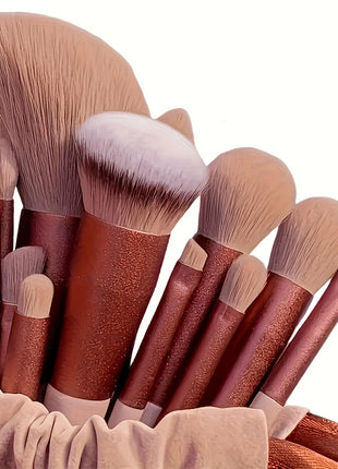 Juego de brochas de maquillaje, 13 piezas, rostro, delineador de ojos, base, corrector, sombra de ojos, juego de brochas de maquillaje para viajes y uso diario
