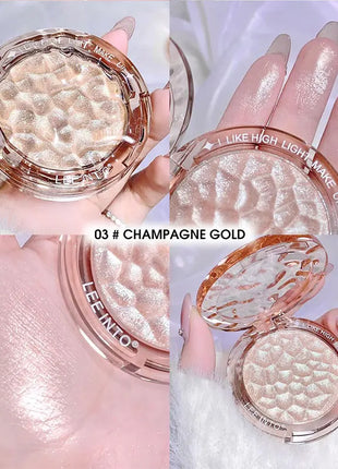 Paleta de contorno de brillo, polvo de alto brillo, brillo natural, corrector de contorno, luz duradera