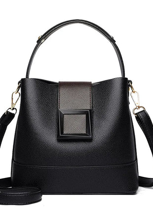 Elegant Solid Color Bucket Bag with Adjustable Shoulder Strap Versatile Crossbody Handbag for Women, Lightweight with Zipper.