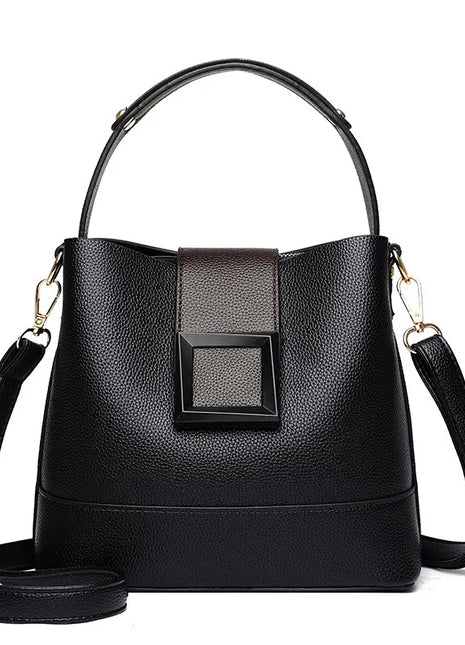 Elegant Solid Color Bucket Bag with Adjustable Shoulder Strap Versatile Crossbody Handbag for Women, Lightweight with Zipper.
