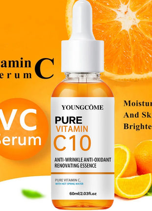 Esencia Facial de vitamina C, ácido hialurónico, suero iluminador de piel oscura, se desvanece, líneas finas, reparación hidratante, suero opaco, cuidado de la piel Facial