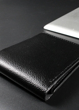 Cartera para hombre, billeteras de cuero genuino para hombre, producto Premium, billeteras de Cuero de vaca Real para hombre, Walet corto negro, Portefeuille Homme