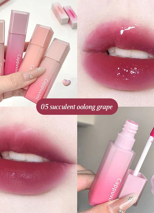 Cappuvini Nude Water Mist Lip Glaze Matte Velvet White Lip Gloss Lápiz labial de larga duración