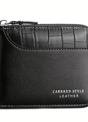 Cartera de cuero para hombre, monedero de lujo para hombre, tarjeteros con cremallera y bolsillo para monedas, billeteras Rfid, regalos para hombre, bolsa de dinero