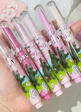 Lápiz labial hidratante, resistente al agua, esmalte de labios de gelatina, espejo de agua, brillo de labios en forma de corazón, taza antiadherente, cosmético coreano