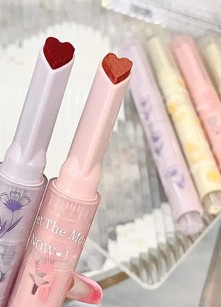 Lápiz labial hidratante, resistente al agua, esmalte de labios de gelatina, espejo de agua, brillo de labios en forma de corazón, taza antiadherente, cosmético coreano