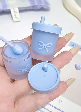 Cappuvini Juice Taza de paja Mascarilla para labios con sabor a fruta Hidratante para el día y la noche en otoño e invierno Previene la sequedad Hidratante duradero Mejora las líneas de los labios Cuidado profundamente hid