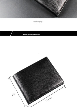 Cartera para hombre, billeteras de cuero genuino para hombre, producto Premium, billeteras de Cuero de vaca Real para hombre, Walet corto negro, Portefeuille Homme