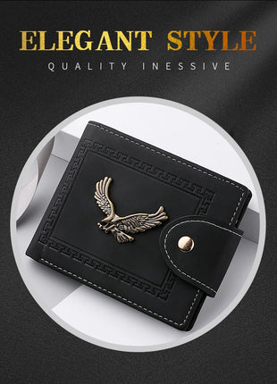 Cartera para hombre, cartera corta para hombre, moda juvenil, personalidad, cuero Pu, tarjetero, tarjetero, cartera plegable